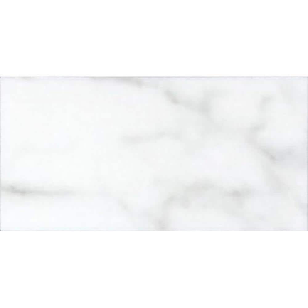 Apollo Tile White Smoke 3 in. x 6 in. Polished Marble Subway Floor and Wall Tile (5 sq. ft./Case)