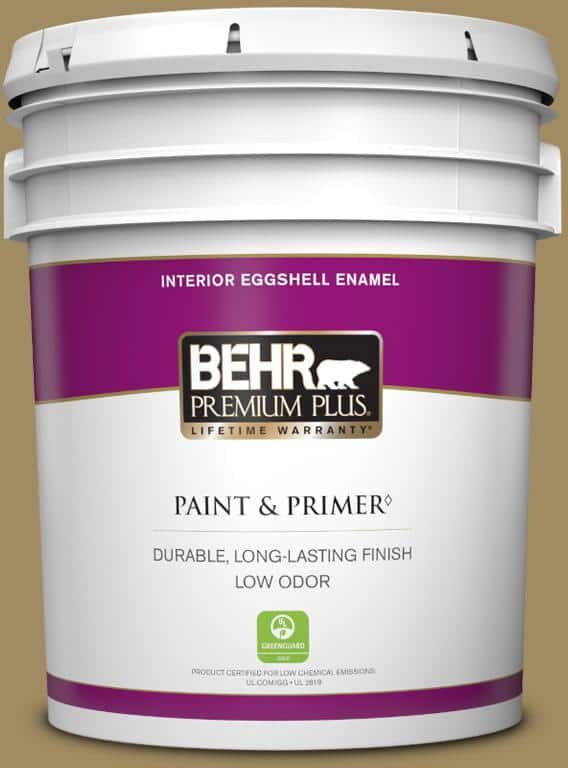 BEHR PREMIUM PLUS 5 gal. #S320-6 Garden Salt Green Eggshell Enamel Low Odor Interior Paint & Primer