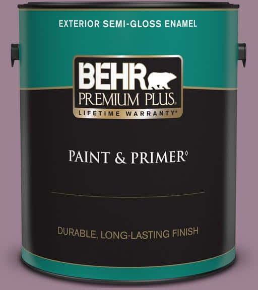 BEHR PREMIUM PLUS 1 gal. #S110-5 Garden Plum Semi-Gloss Enamel Exterior Paint & Primer