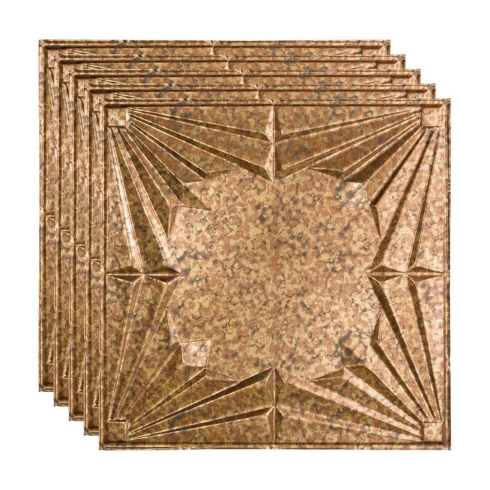 Fasade Art Deco 2 ft. x 2 ft. Cracked Copper Lay-In Vinyl Ceiling Tile (20 sq. ft.)