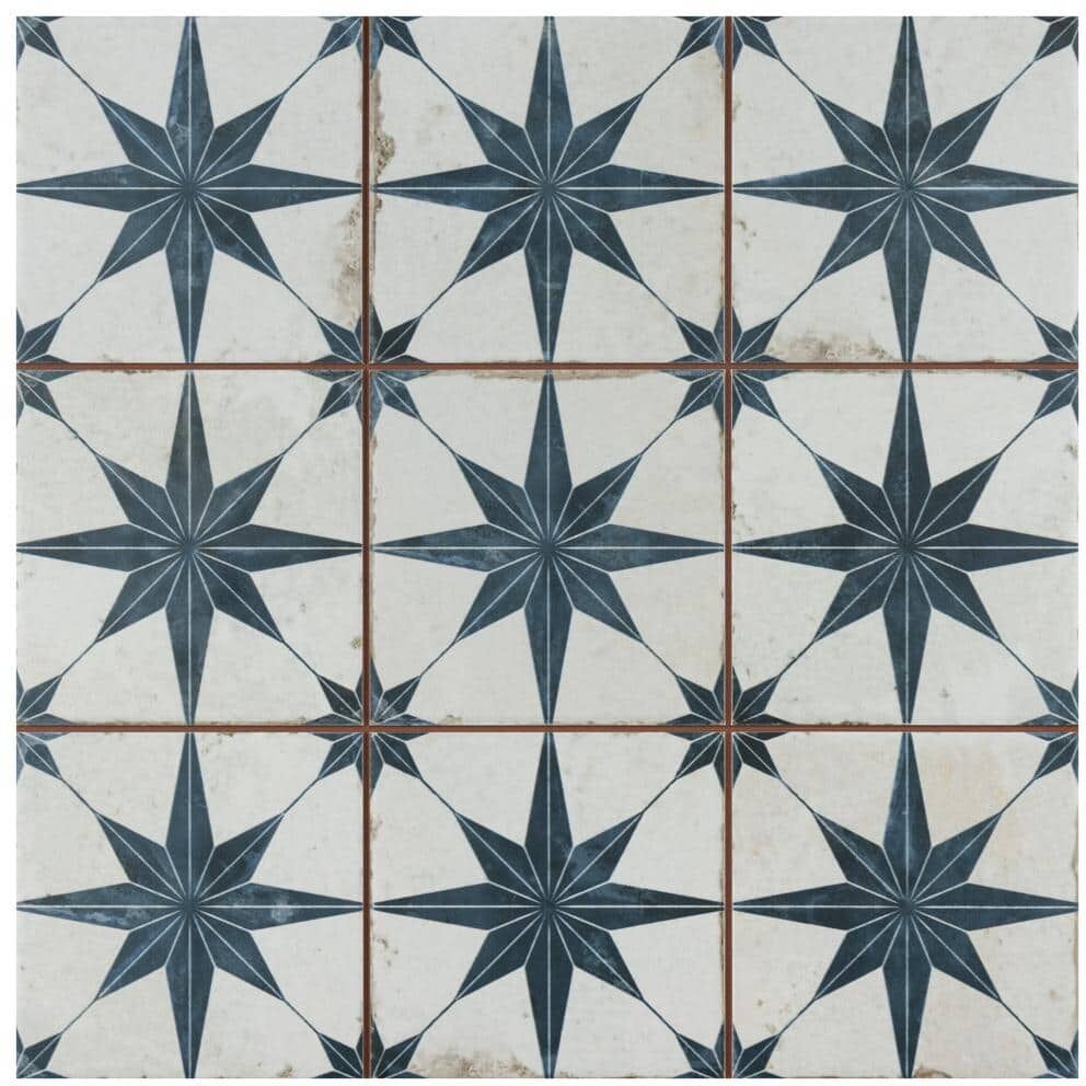 Merola Tile Harmonia Kings Star Blue 13 in. x 13 in. Ceramic Floor and Wall Tile (12.0 sq. ft./Case)