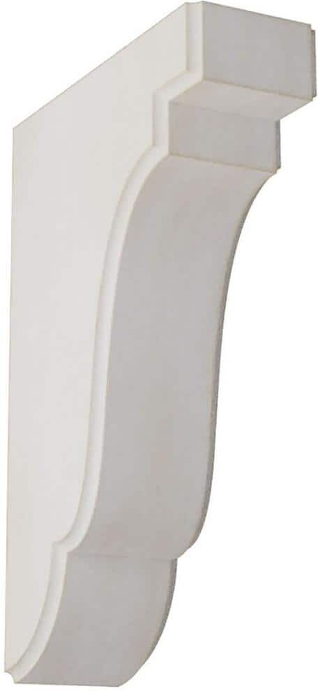 Ekena Millwork 1-3/4 in. x 7-1/2 in. x 5 in. Chalk Dust White Bedford Wood Vintage Decor Bracket