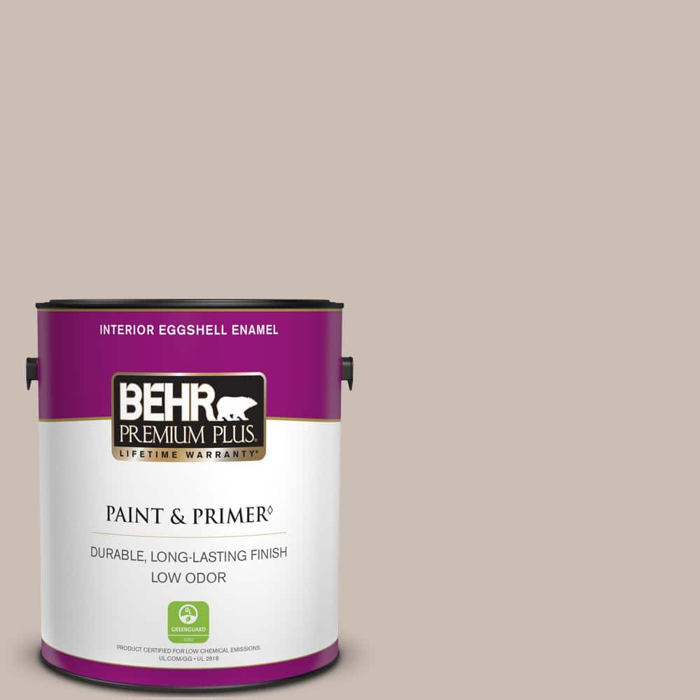 BEHR PREMIUM PLUS 1 gal. #N180-3 Race Track Eggshell Enamel Low Odor Interior Paint & Primer