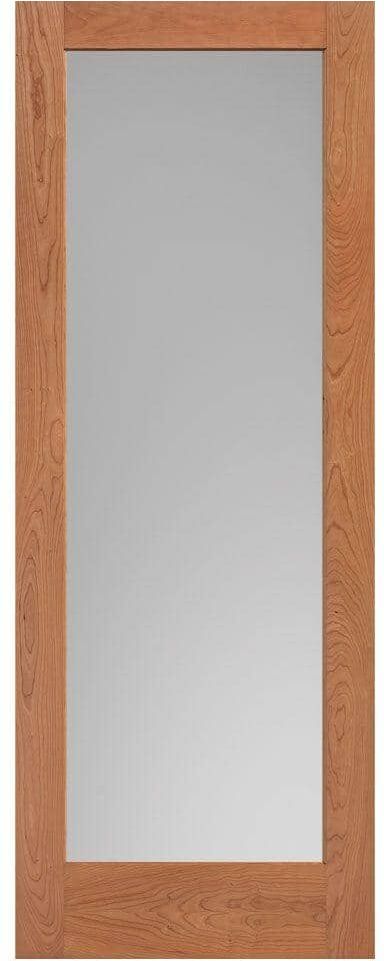 Masonite 30 in. x 84 in. Cherry Veneer 1-Lite Solid Wood Interior Barn Door Slab