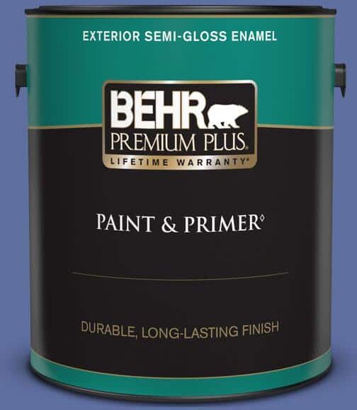 BEHR PREMIUM PLUS 1 gal. #610B-6 Stained Glass Semi-Gloss Enamel Exterior Paint & Primer