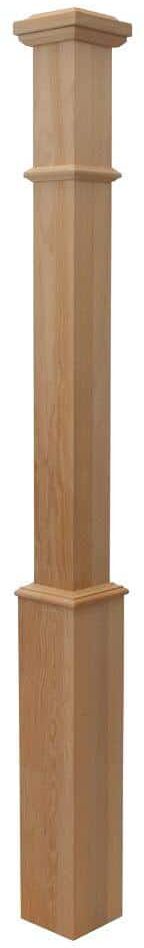 EVERMARK Stair Parts 55 in. x 4-5/8 in. Unfinished Hemlock Craftsman Box Newel Post for Stair Remodel