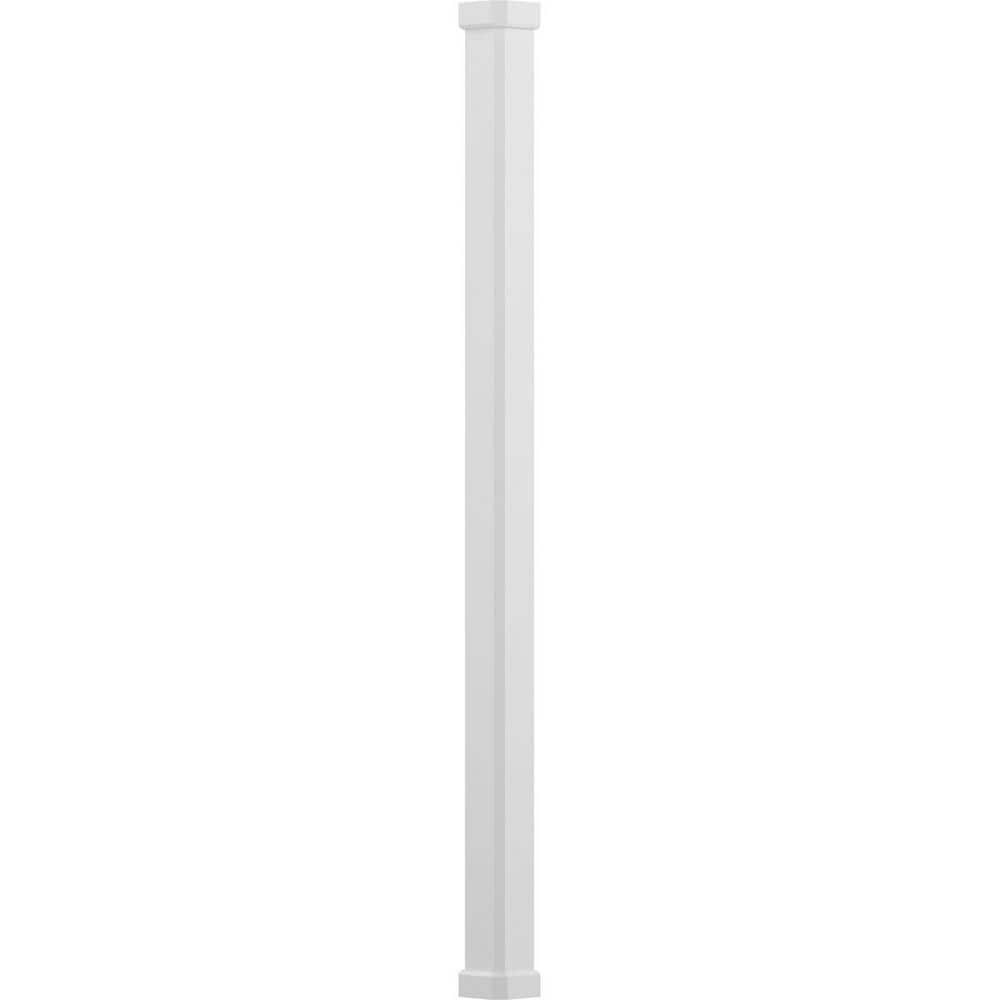 AFCO 9' x 5-1/2" Endura-Aluminum Craftsman Style Column, Square Shaft (Post Wrap Installation), Non-Tapered, Textured White