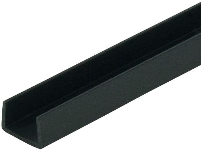 Outwater 1/4 in. D x 3/8 in. W x 48 in. L Black Styrene Plastic U-Channel Moulding Fits 3/8 in. Board, (3-Pack)