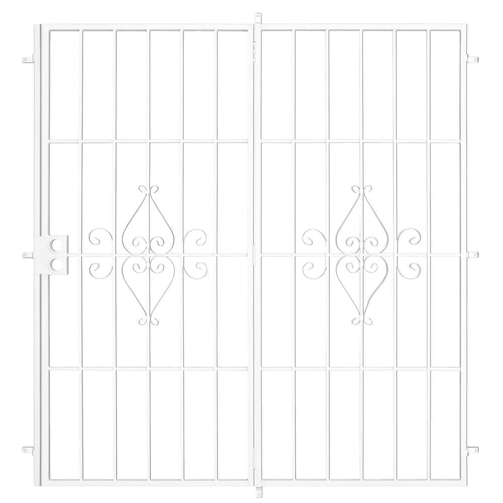 Unique Su Casa 60 in. x 80 in. White Projection Mount Outswing Steel Patio Security Door with No Screen