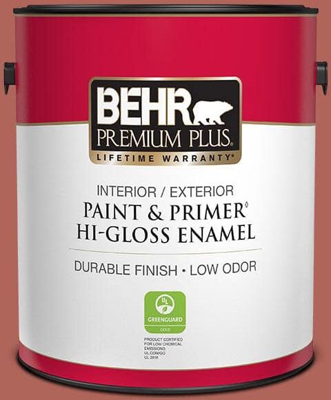 BEHR PREMIUM PLUS 1 gal. Home Decorators Collection #HDC-WR15-7 Preserved Petals Hi-Gloss Enamel Interior/Exterior Paint and Primer