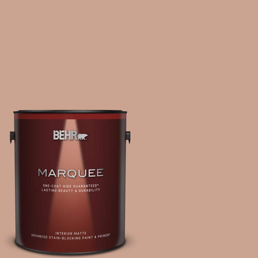 BEHR MARQUEE 1 gal. #220F-4 Sombrero Tan Matte Interior Paint & Primer