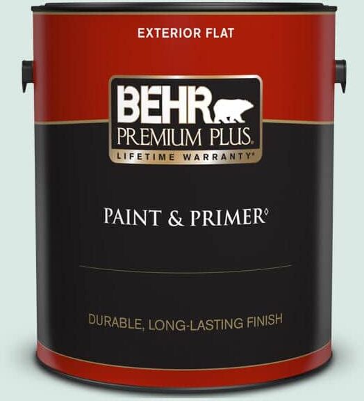 BEHR PREMIUM PLUS 1 gal. Home Decorators Collection #HDC-WR15-5 Arctic Flow Flat Exterior Paint & Primer