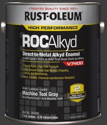 Rust-Oleum 1 Gal. ROC Alkyd V7400 Direct-to-Metal High-Gloss Machine Tool Gray Interior/Exterior Enamel Paint (Case of 2)