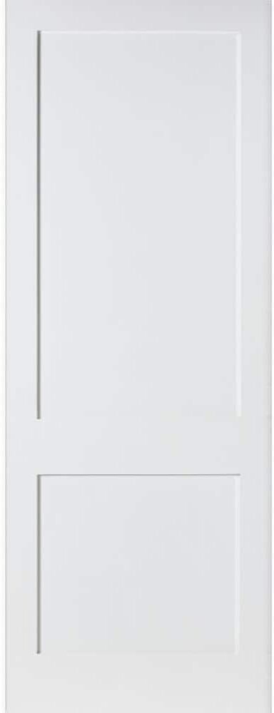 Krosswood Doors 28 in. x 96 in. Craftsman Shaker 2-Panel Primed Solid Core MDF Interior Door Slab