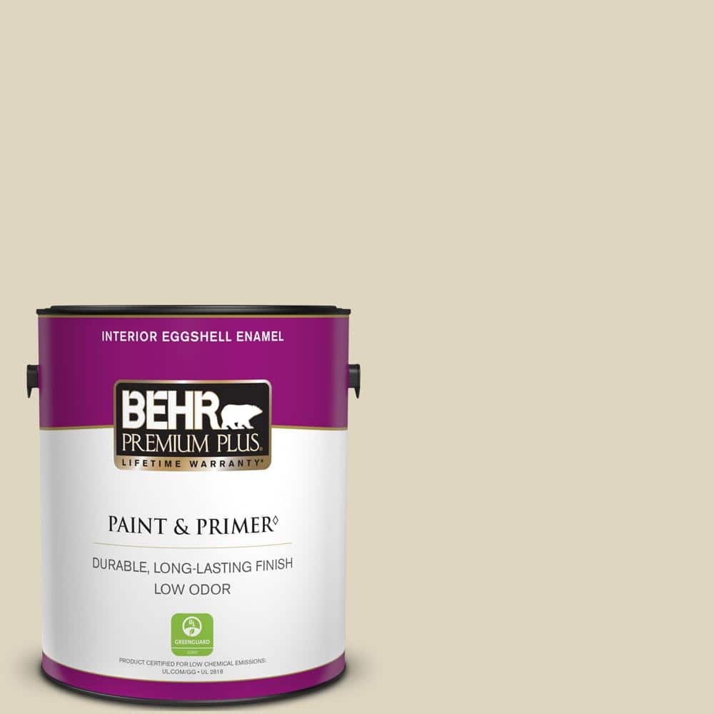 BEHR PREMIUM PLUS 1 gal. Home Decorators Collection #HDC-NT-15 Rococo Beige Eggshell Enamel Low Odor Interior Paint & Primer