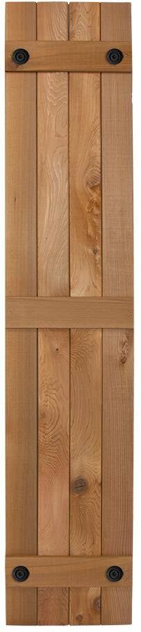 Design Craft MIllworks Porter 12 in. x 54 in. Cedar Board and Batten Shutters Pair in Natural