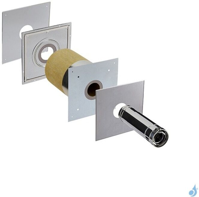 Poujoulat Kit de Traversée de Mur Étanche conduit extérieur PGI Poujoulat Ø80/130 ou Ø100/150