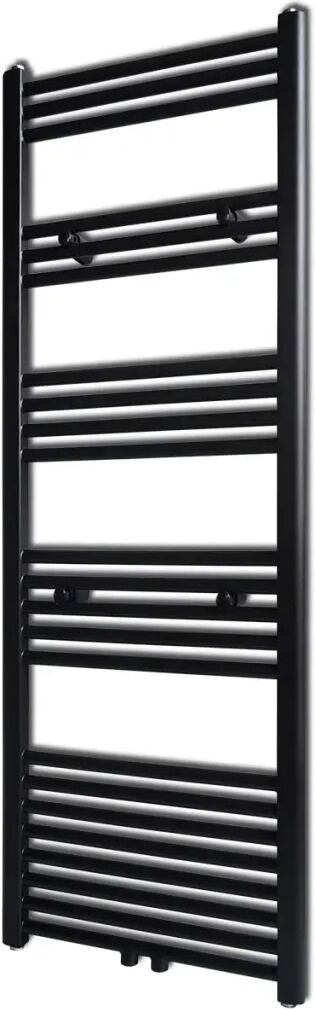 vidaXL Sèche-serviettes eau chaude à rails droits Noirs de 500 x 1424 mm