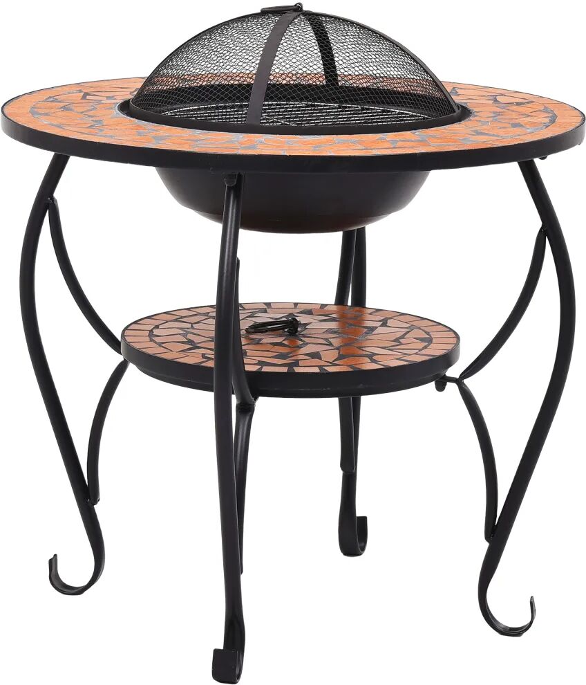 vidaXL Table de foyer mosaïque Terre cuite 68 cm Céramique