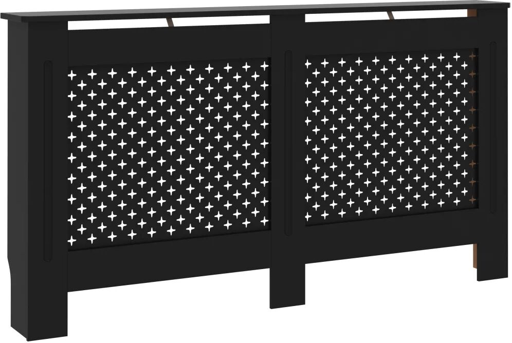 vidaXL Cache-radiateur Noir 152x19x81 cm MDF