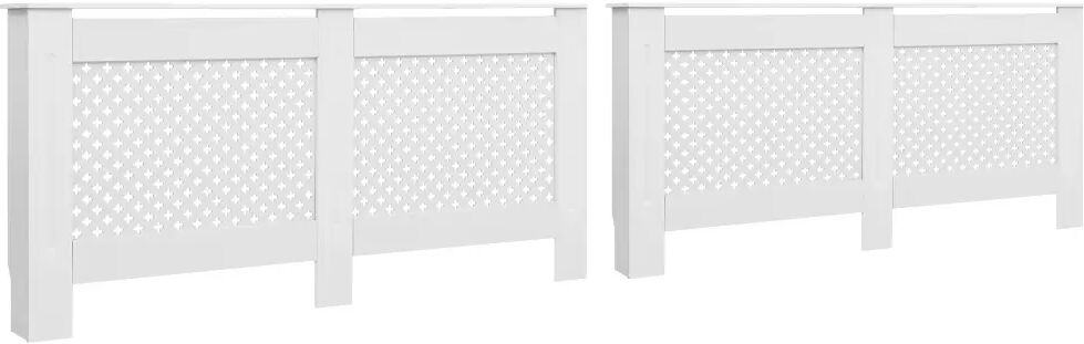 vidaXL Cache-radiateurs 2 pcs Blanc 152x19x81,5 cm MDF