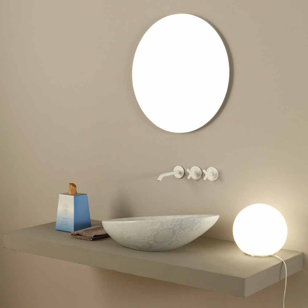 Viadurini Bathroom Lavabo d'appui design céramique python blanc, fait en Italie Animals