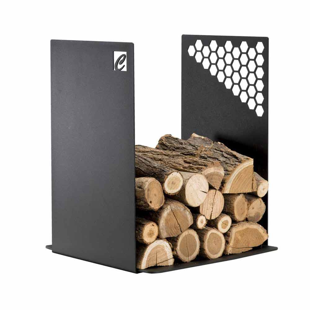 Viadurini Fire Design Support bois de chauffage moderne en acier noir pour l'intérieur - Scirocco