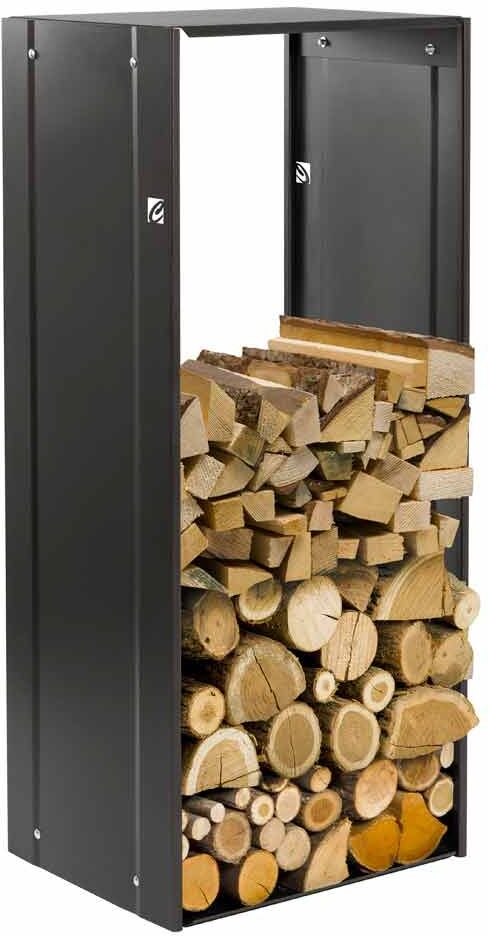 Viadurini Fire Design Support bois de chauffage rectangulaire pour l'intérieur en acier noir - Solano