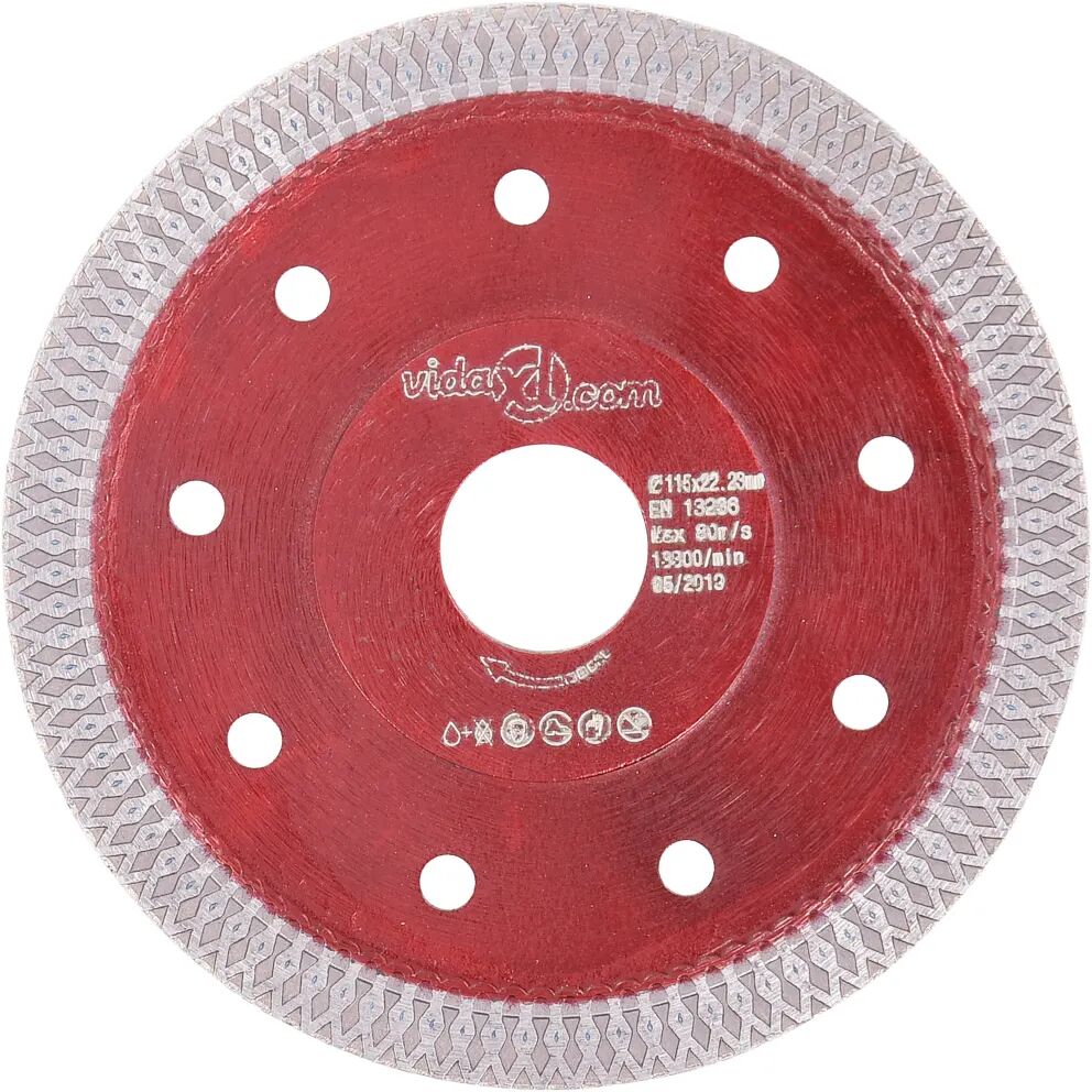 vidaXL Disque de coupe diamanté avec trous Acier 115 mm