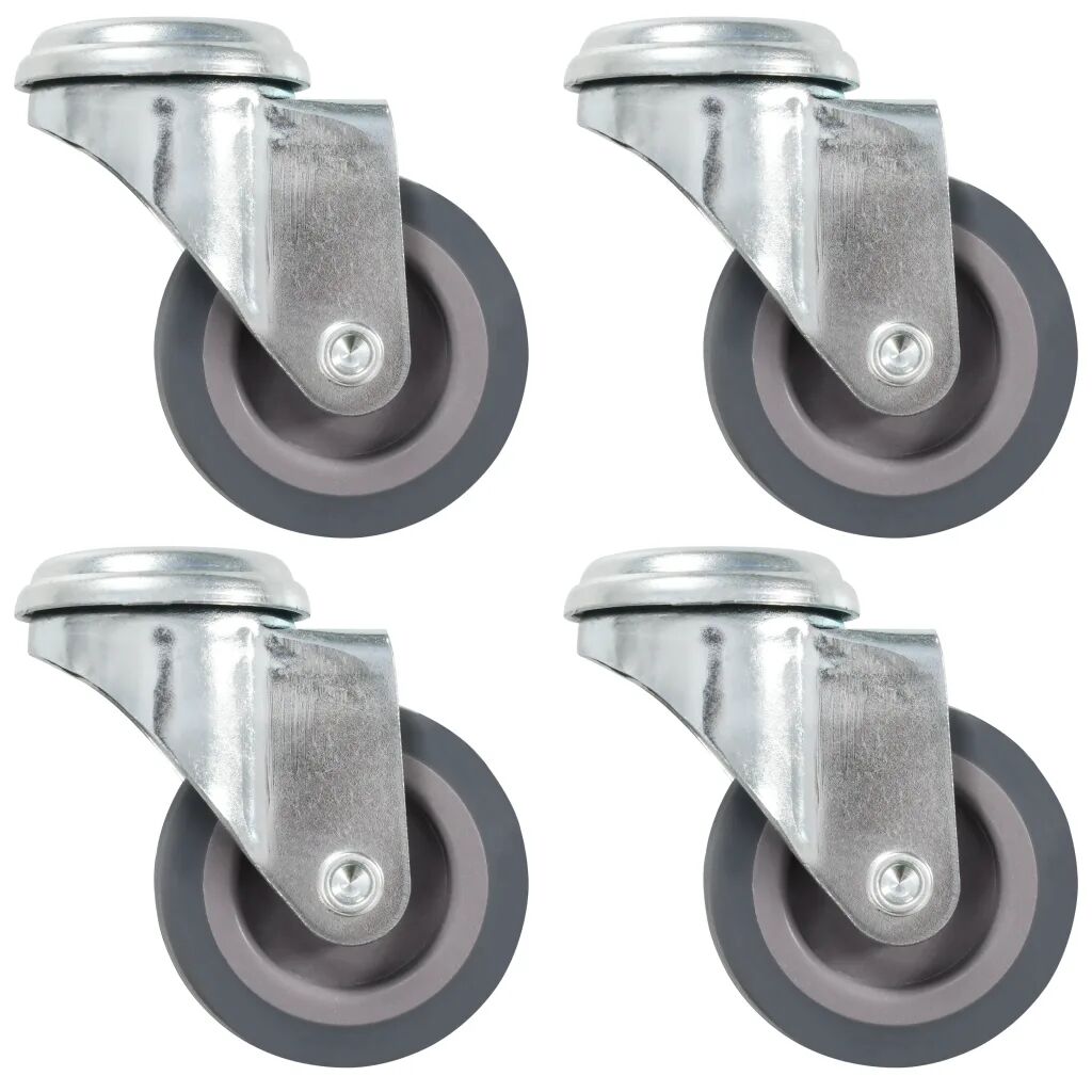 vidaXL 4 pcs Roulettes pivotantes à trou de boulon 50 mm