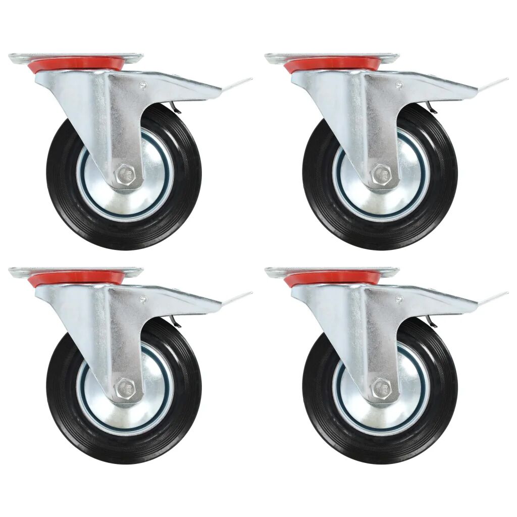 vidaXL Roulettes pivotantes avec double frein 4 pcs 160 mm