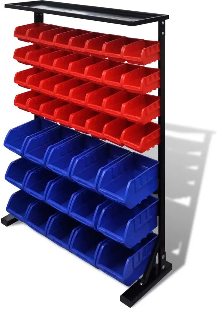 vidaXL Étagère à outils de garage Bleu et rouge