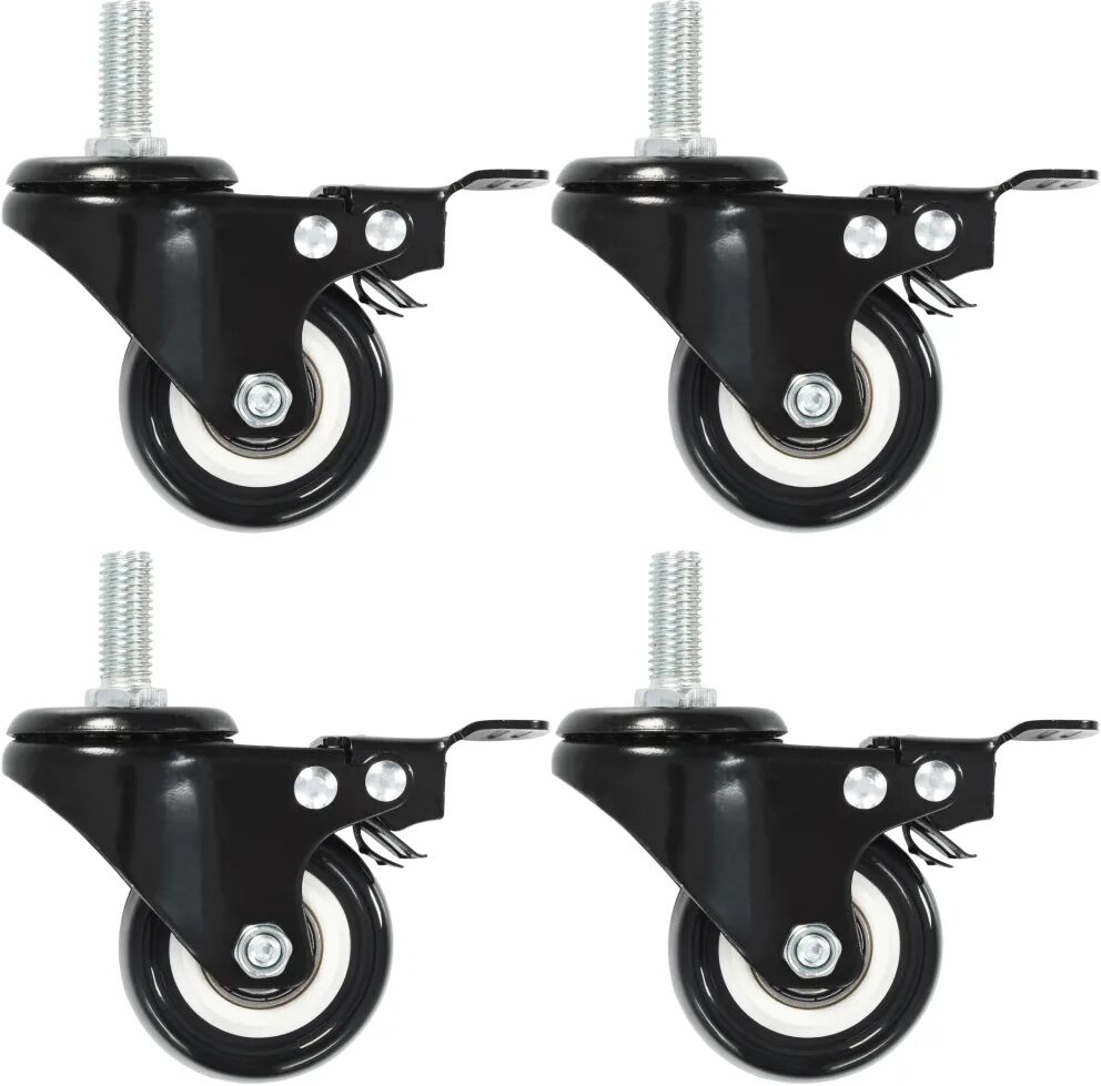 vidaXL 12 pcs Roulettes pivotantes avec frein 50 mm