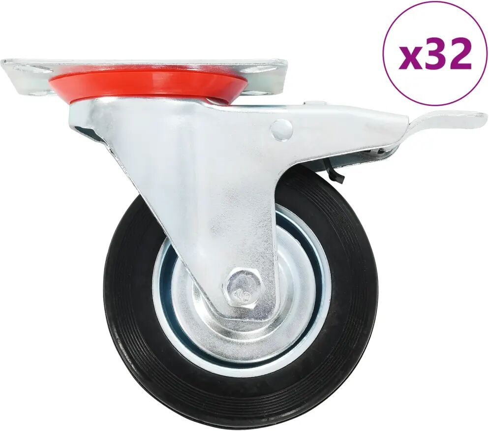 vidaXL 32 pcs Roulettes pivotantes 100 mm