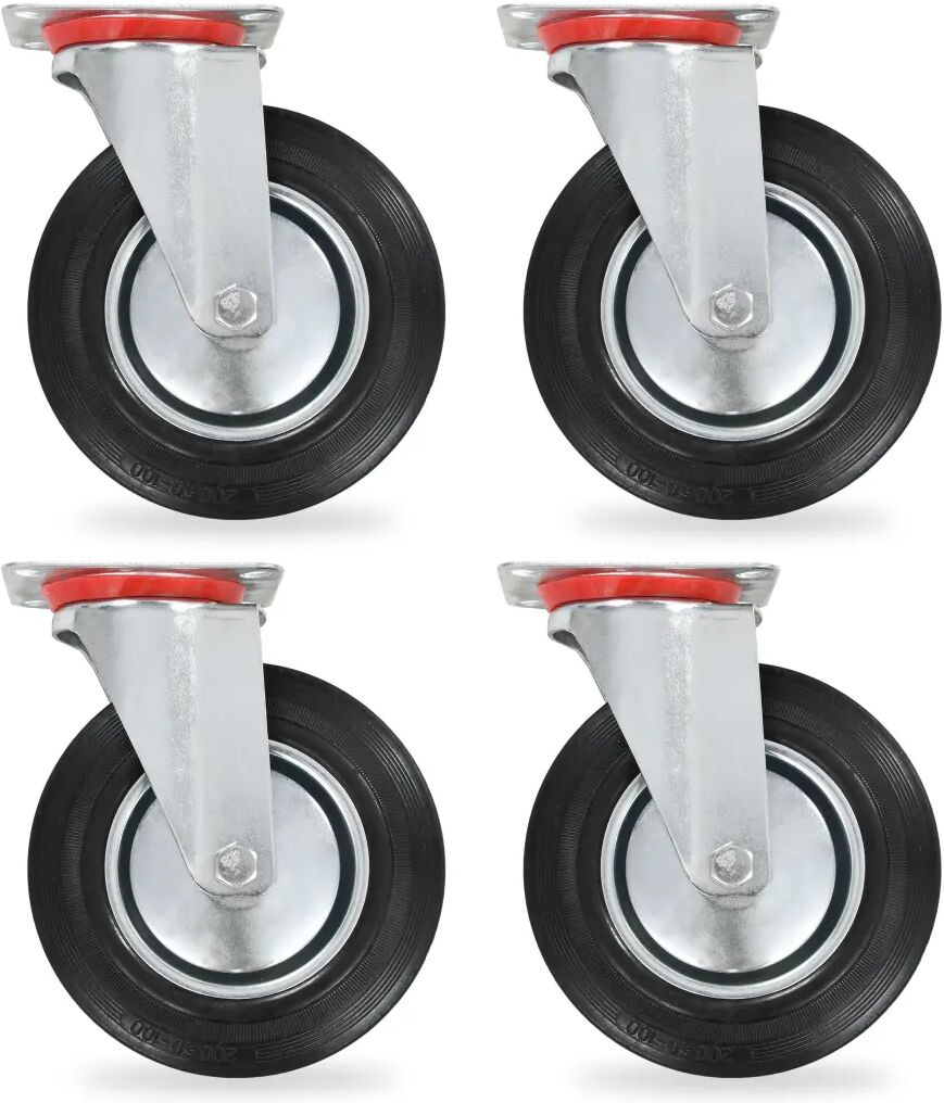 vidaXL 12 pcs Roulettes pivotantes 200 mm