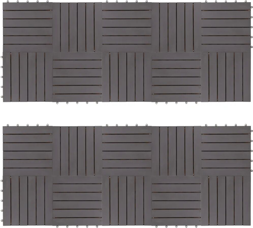 vidaXL Carreaux de terrasse 20pcs Délavage gris 30x30 cm Acacia solide