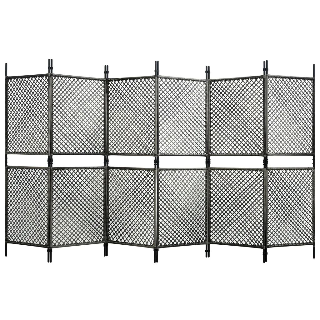vidaXL Panneau de clôture Résine tressée 3,6x2 m Anthracite