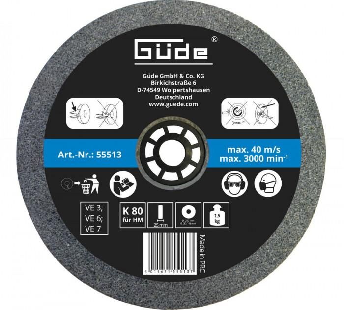 Guede Meule abrasive pour touret G55122 et G55237 - 200 x 25 mm - grain 80