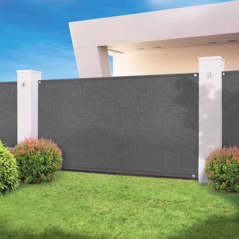 IDMarket Brise vue gris 1,5m x 10m occultant 300g m²