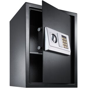 tectake Elektronischer Safe Tresor mit Schlüssel und Einlegeboden inkl. Batterien - schwarz