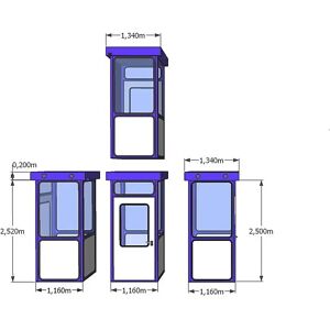 kaiserkraft Mehrzweckhaus, Füllungen in Rundeckenoptik, für Außenbereich, LxB 1160 x 1160 mm