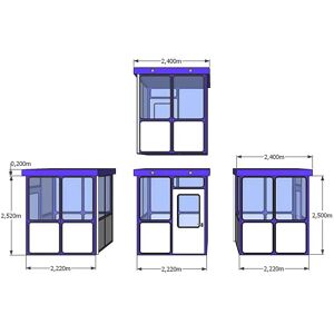 kaiserkraft Mehrzweckhaus, Füllungen in Rundeckenoptik, für Außenbereich, LxB 2220 x 2200 mm