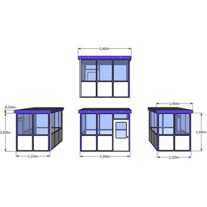 kaiserkraft Mehrzweckhaus, Füllungen in Rundeckenoptik, für Außenbereich, LxB 3280 x 2220 mm