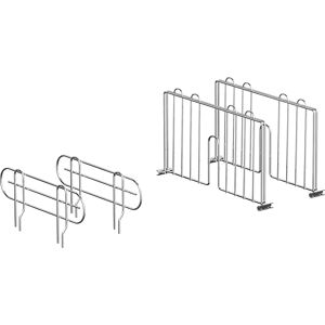 kaiserkraft Set aus Regalteilern und Seitenbegrenzern, für Tiefe 360 mm, verchromt, 2 x 2 Stk