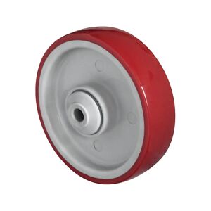 kaiserkraft PU-Rad, rot auf Polyamidfelge, Kugellager, ab 2 Stk, Rad-Ø x Breite 100 x 32 mm