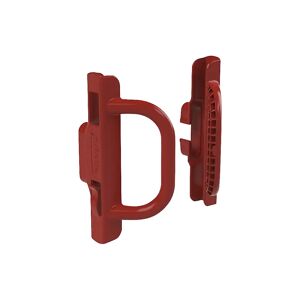 kaiserkraft Kunststoff-Griff-Set, für Rollbehälter, 2 Griffe, rot
