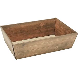 kaiserkraft Präsentkorb, 4-eckig, Holzoptik, Innenmaße 385 x 255 x 110 mm, ab 5 Stk