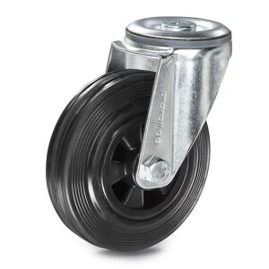 Proroll Vollgummi-Reifen, Kunststoff-Felge, Rad-Ø x Breite 125 x 38 mm, Lenkrolle