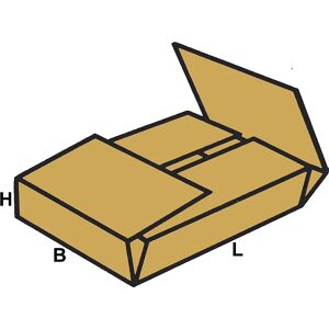 kaiserkraft Versandboxen zum Einschlagen, FEFCO 0402, aus 1-welliger Pappe, Innenmaße 580 x 350 x 150 mm, VE 100 Stk