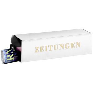 Burgwächter Eckige Zeitungsbox mit Schriftzug, weiß